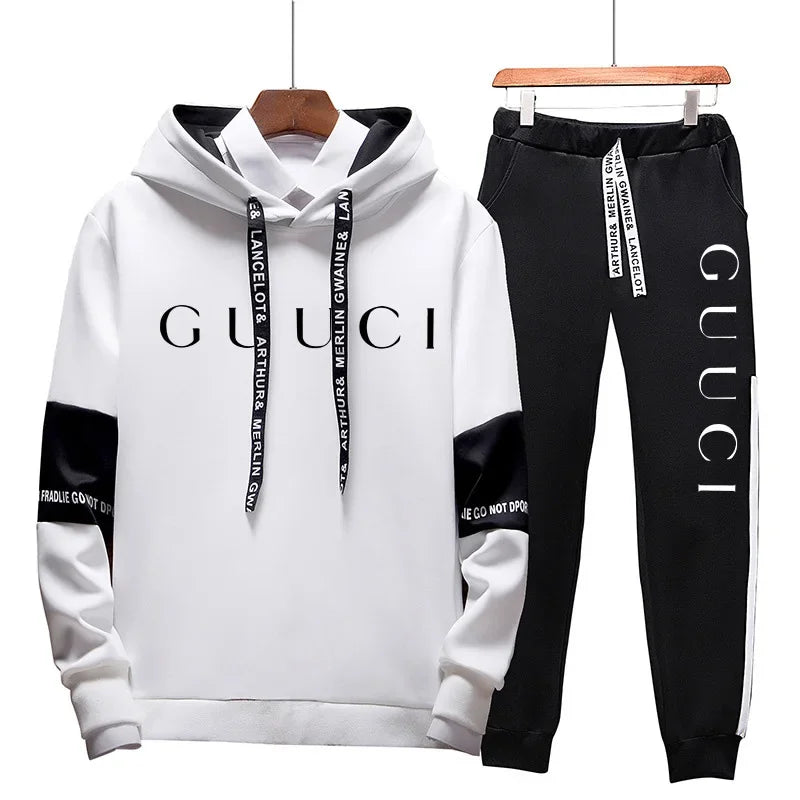 2 Piece Set Outfits Mens Sweatshirt Set Hoodies Sets Tracksuit Spring and Autumn Jogger Suit Male Pullover Winter Casual Clothes