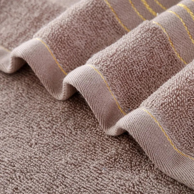 2pcs Thickened Cotton Bath Towel Increases Water Absorption Adult Bath Towel Solid Color Golden Silk Soft Affinity Face Towel