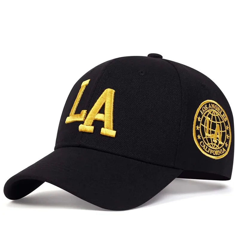 Unisex LA Leter Embroidery Snapback Baseball Caps Spring and Autumn Outdoor Adjustable Casual Hats Sunscreen Hat