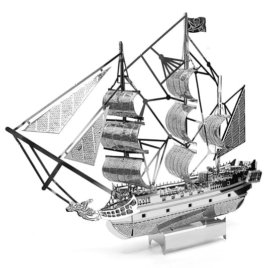 Black Pearl Pirate Ship 3D Metal Puzzle Model Kits DIY Laser Cut Puzzles Jigsaw Toy For Children