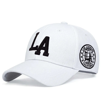 Unisex LA Leter Embroidery Snapback Baseball Caps Spring and Autumn Outdoor Adjustable Casual Hats Sunscreen Hat