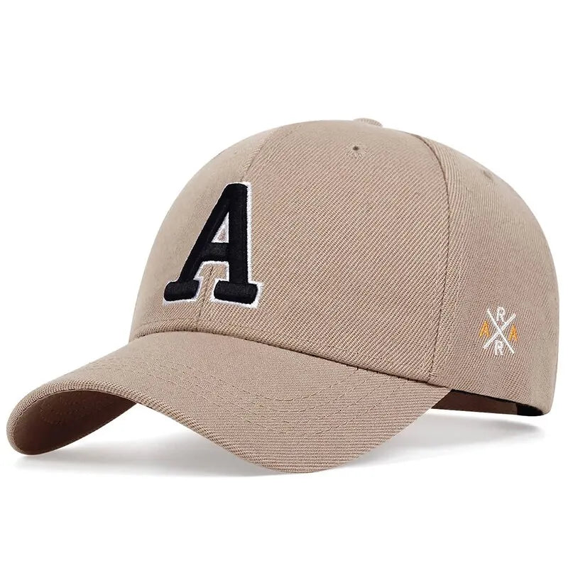 Unisex Simple Letter A Embroidery Baseball Caps Spring and Autumn Outdoor Adjustable Casual Hat Sunscreen Hat