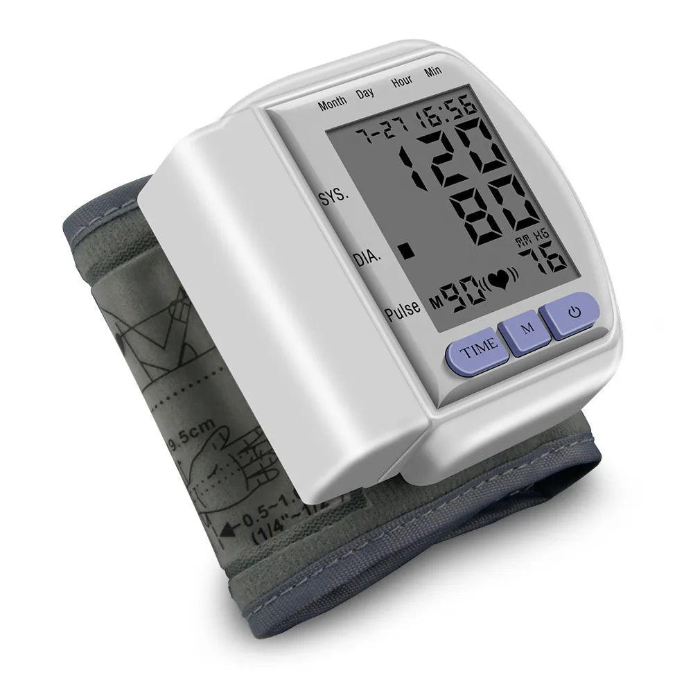 ZOSS  Automatic Sphygmomanometer Wrist Monitor LCD Digital Wrist Blood Pressure Monitor Heart Pulse Measure High  Real-time