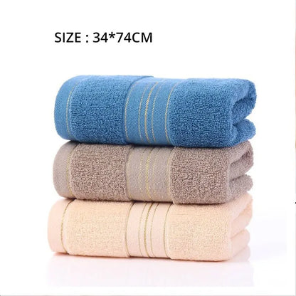 2pcs Thickened Cotton Bath Towel Increases Water Absorption Adult Bath Towel Solid Color Golden Silk Soft Affinity Face Towel