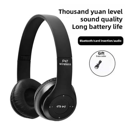 Stereo P47 Headset 5.0 Bluetooth Headset Folding Series Wireless Sports Game Headset for HuaWei XiaoMi