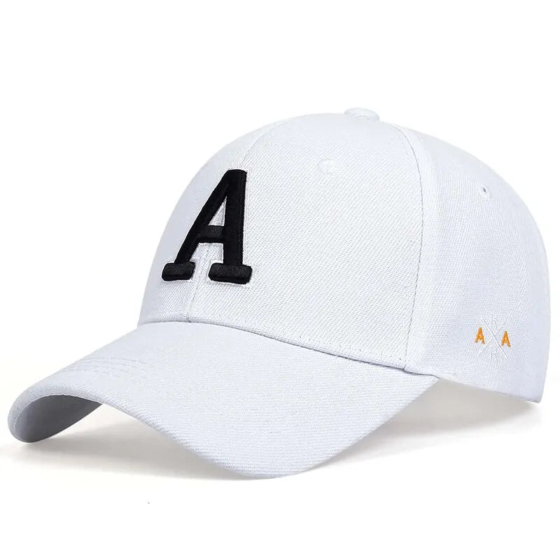 Unisex Simple Letter A Embroidery Baseball Caps Spring and Autumn Outdoor Adjustable Casual Hat Sunscreen Hat