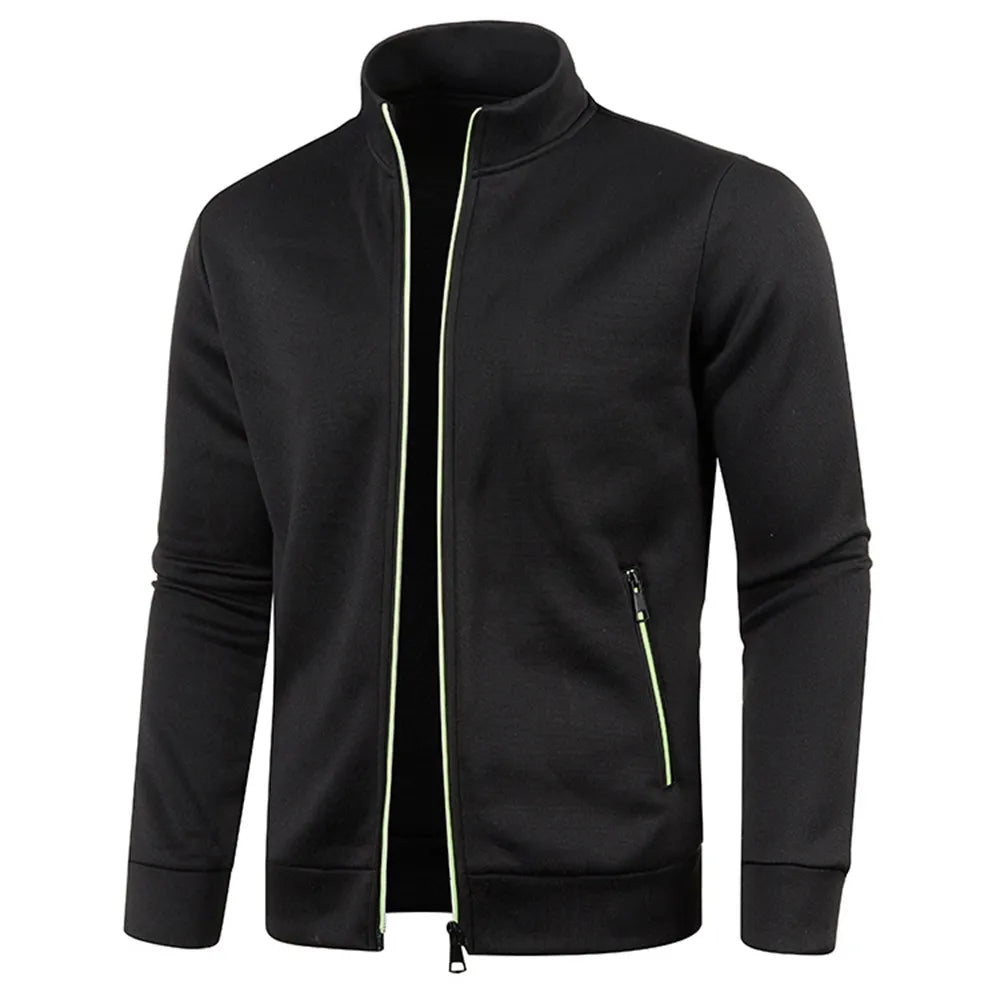 Men Zipper Jackets Standing Collar Sweatshirt Outdoor Streetwear Casual Coat Long Sleeve Coats Men's Clothing M-4XL
