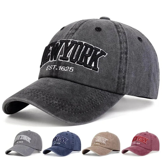 Fashion NEW YORK Embroidery Baseball Caps Outdoor Casual Adult Sun Hats Hip Hop Hat Sports Golf Caps Water Wash Snapback Hats