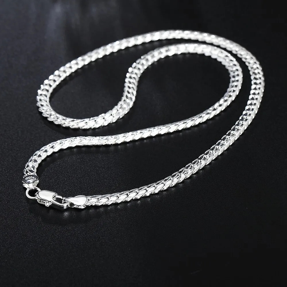 20-60cm Silver Color Luxury Brand Design Noble 6mm Necklace Chain For Woman Men Fashion Wedding Engagement Jewelry