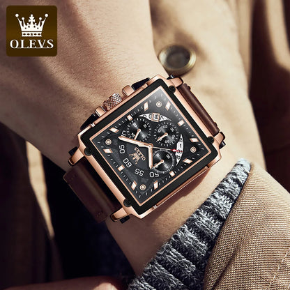 OLEVS Luxury Men Watch Waterproof Square Watch for Men Luminous Top Brand Quartz Wristwatch Fashion watch man luxury original