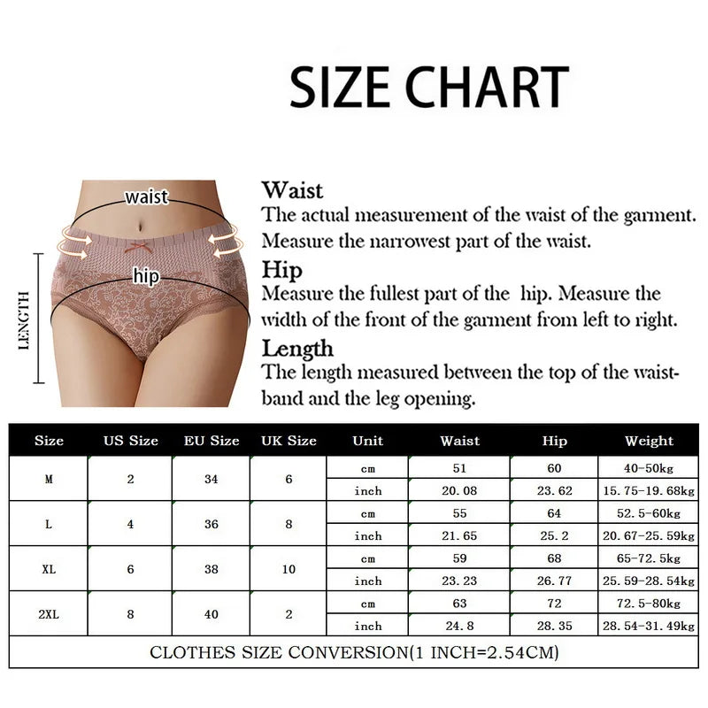 Lace Large Size Underpants Women'S Triangle High Waist Abdominal Pants Hip Warm Briefs Breathable Slimming Underpants