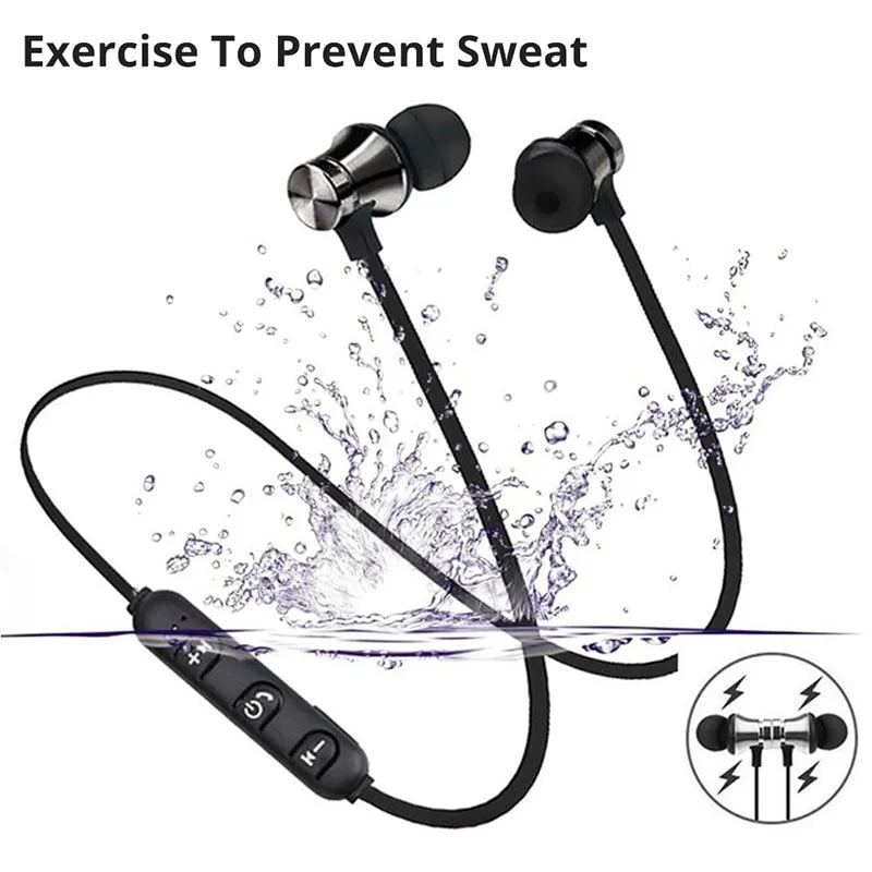 Magnetic Wireless Earphone Bluetooth Stereo Sports Waterproof Earbuds In Ear Headset with Mic Free Shipping
