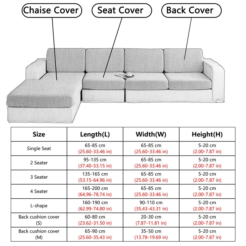 Waterproof jacquard sofa cover, high elasticity, anti dirt sofa cushion cover, anti cat scratch sofa cover
