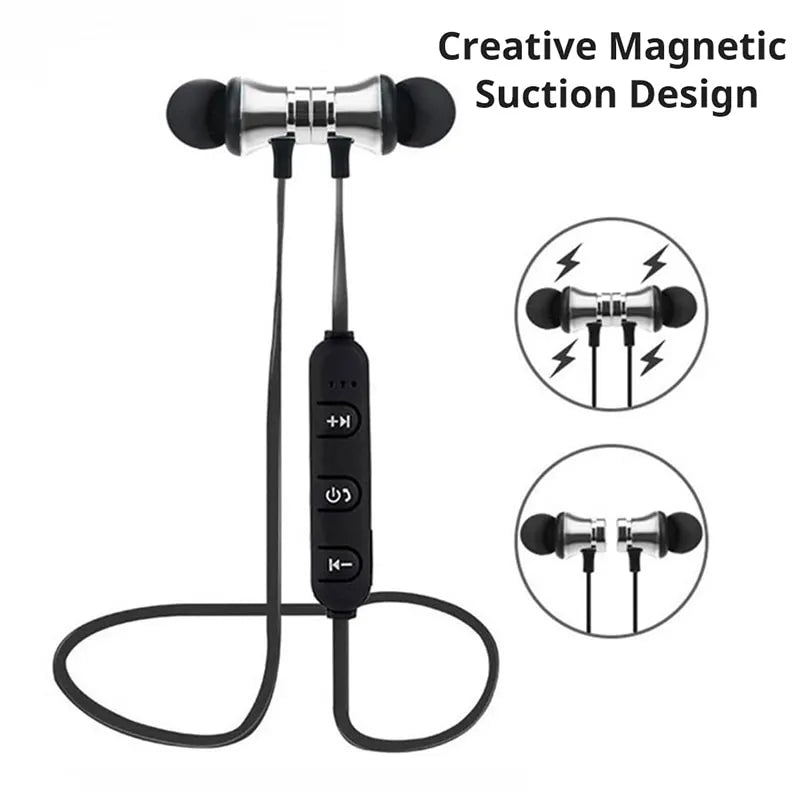 Magnetic Wireless Earphone Bluetooth Stereo Sports Waterproof Earbuds In Ear Headset with Mic Free Shipping